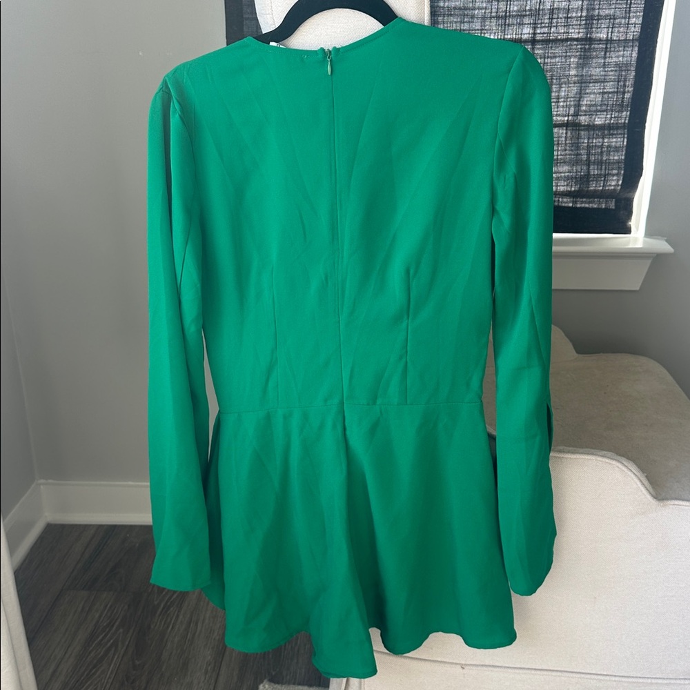 Kelly Green Shorts Romper - Picture 2 of 7